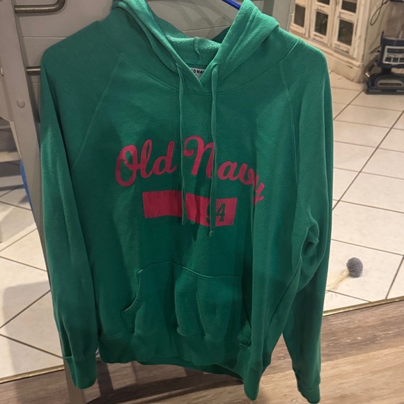 Old Navy Teal and Pink Men's Hoodie - Picture 1 of 2